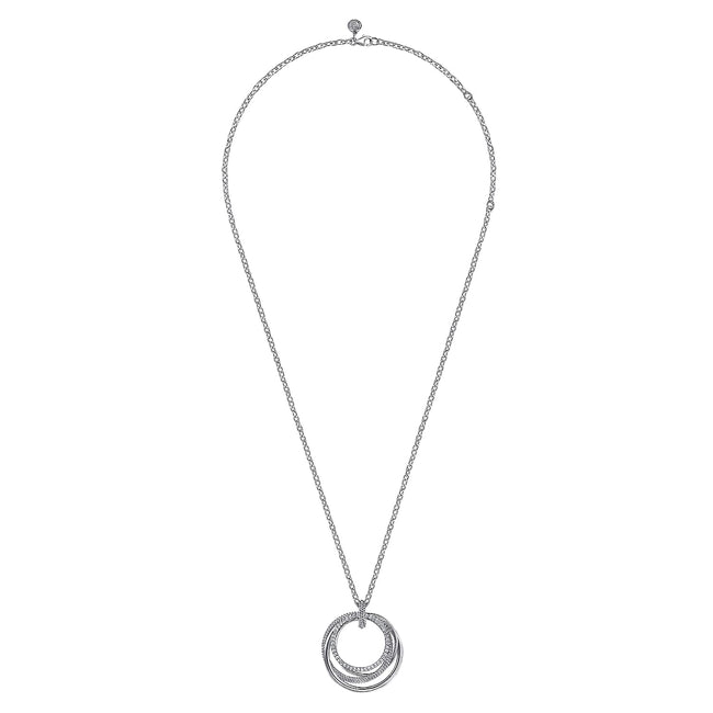 925 Sterling Silver Bujukan White Sapphire Pendant Drop Necklace