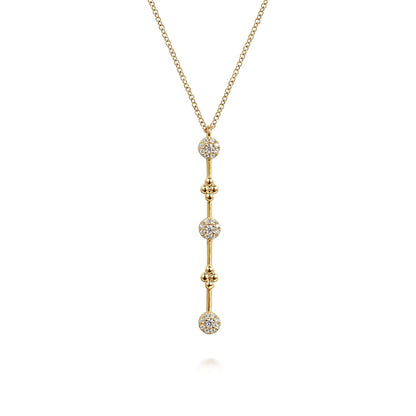 14K Yellow Gold Bujukan Diamond Bar Necklace
