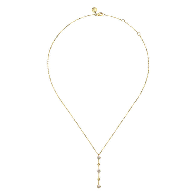 14K Yellow Gold Bujukan Diamond Bar Necklace