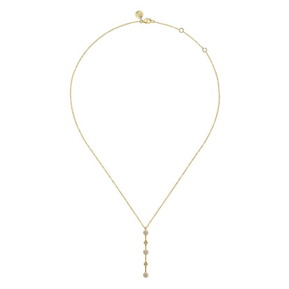 14K Yellow Gold Bujukan Diamond Bar Necklace