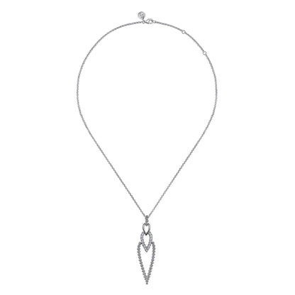 925 Sterling Silver Bujukan Beads and White Sapphire Pendant Drop Necklace