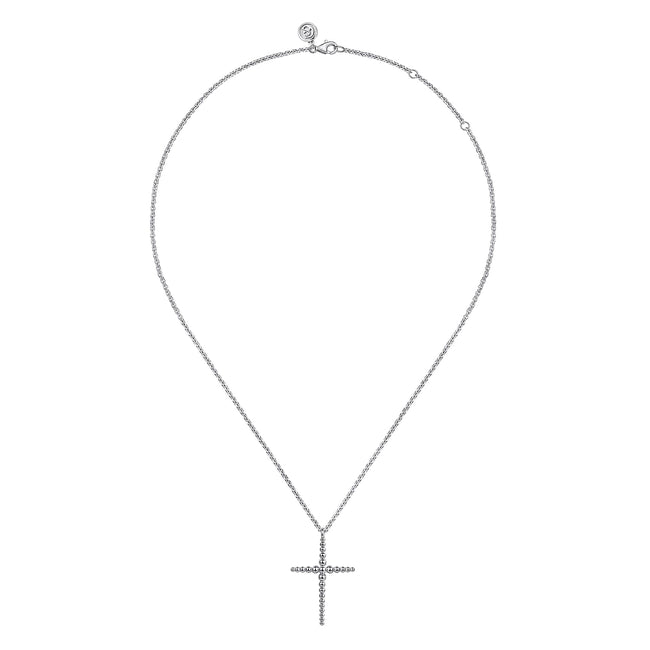 925 Sterling Silver Bujukan Beads Cross Pendant Necklace