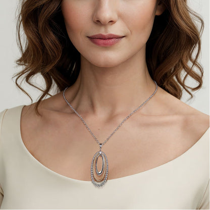 925 Sterling Silver and 14K Yellow Gold Bujukan Rope Circle Pendant Necklace