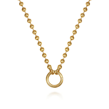 14K Yellow Gold Bujukan Beaded Chain Necklace