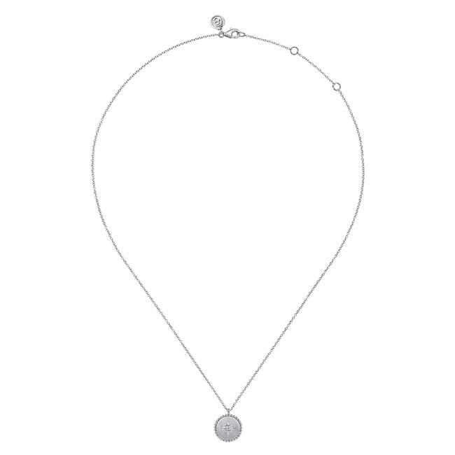 925 Sterling Silver Diamond Bujukan Starburst Medallion Pendant Necklace