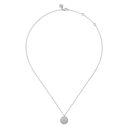 925 Sterling Silver Diamond Bujukan Starburst Medallion Pendant Necklace