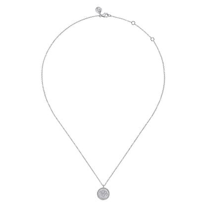 925 Sterling Silver Diamond Bujukan Paw Print Medallion Pendant Necklace
