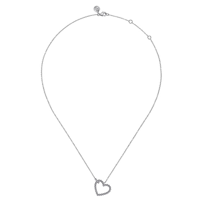 925 Sterling Silver Bujukan Heart Diamond Pendant Necklace