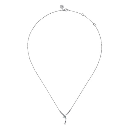 925 Sterling Silver Snake Bujukan Ruby Y Necklace