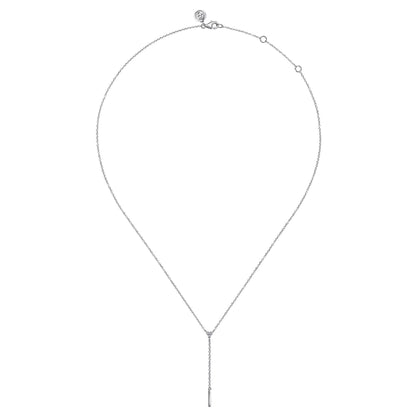 925 Sterling Silver Diamond Y Necklace