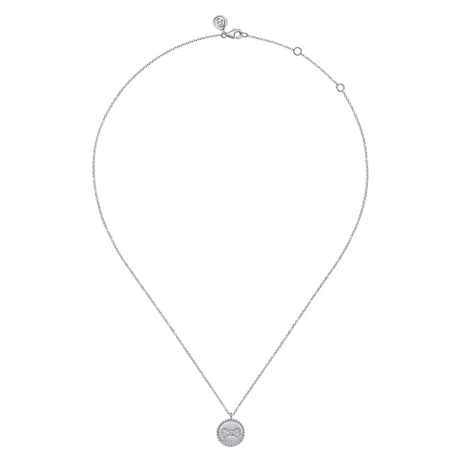 925 Sterling Silver Diamond Bujukan Bone Medallion Pendant Necklace