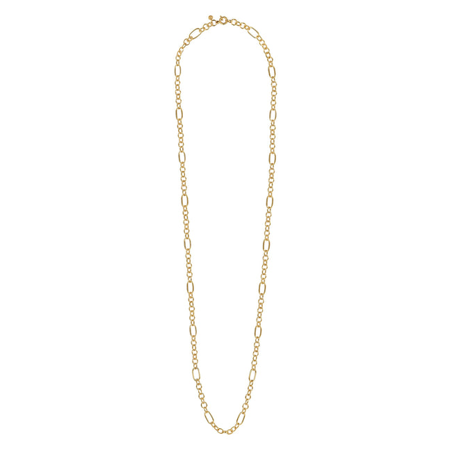 14K Yellow Plain Gold Bujukan Link Chain Necklace