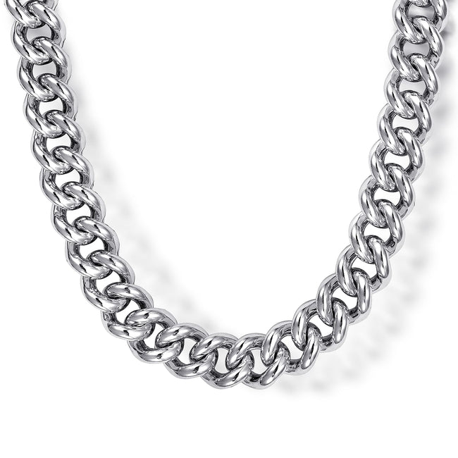 22 Inch 7mm 925 Sterling Silver Solid Men's Cuban Link Chain Necklace