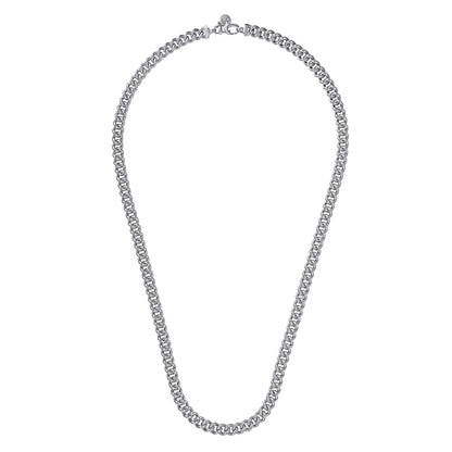 22 Inch 7mm 925 Sterling Silver Solid Men's Cuban Link Chain Necklace