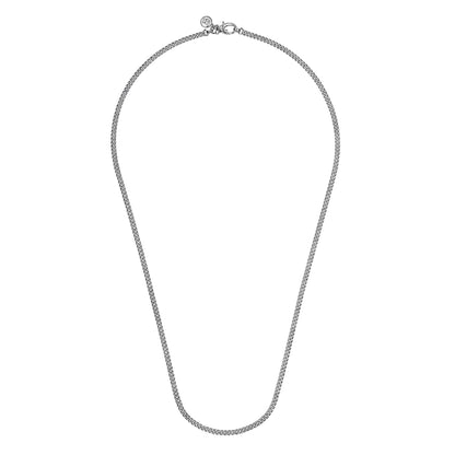 22 Inch 3mm 925 Sterling Silver Solid Men's Cuban Link Chain Necklace