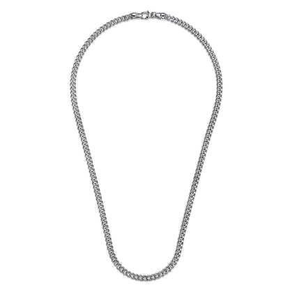 22 Inch 5mm 925 Sterling Silver Solid Men's Cuban Link Chain Necklace