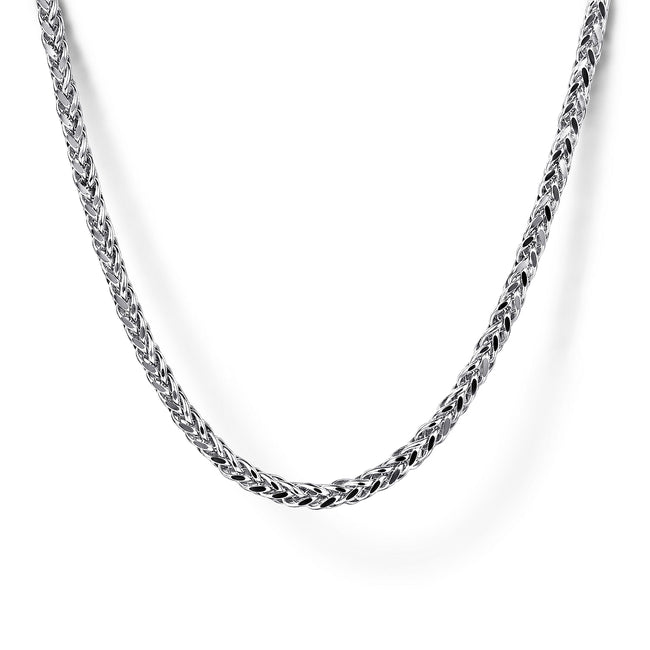 22 Inch 925 Sterling Silver Solid Men's Wheat Chain Necklace