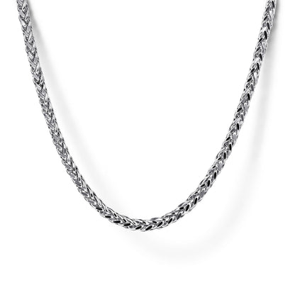 22 Inch 925 Sterling Silver Solid Men's Wheat Chain Necklace