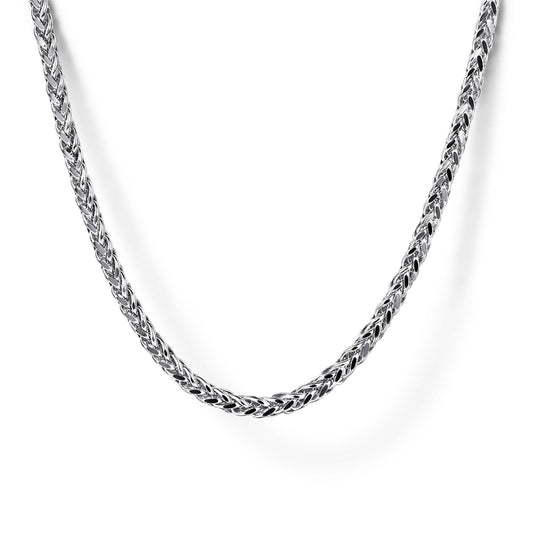 22 Inch 925 Sterling Silver Solid Men's Wheat Chain Necklace