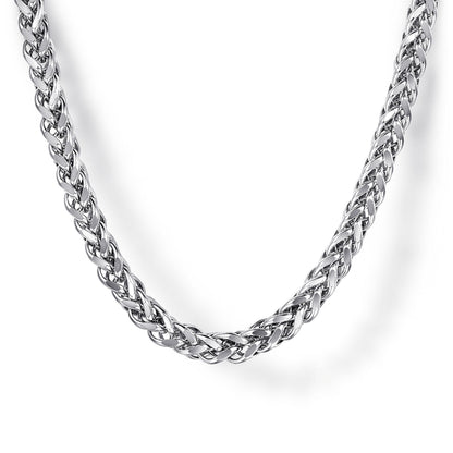 22 Inch 925 Sterling Silver Solid Men's Wheat Chain Necklace