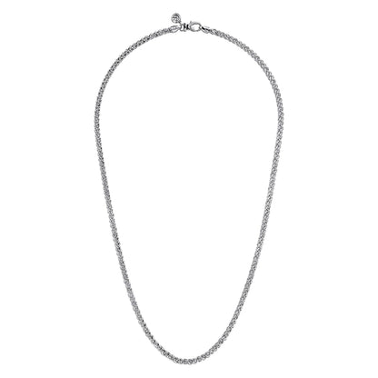 22 Inch 925 Sterling Silver Solid Men's Wheat Chain Necklace