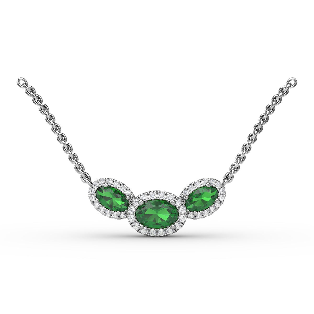 Three Stone Oval Pendant