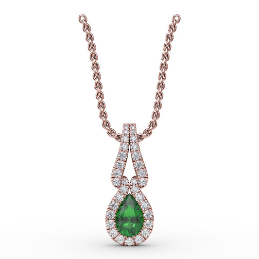 Make A Statement Emerald and Diamond Pendant