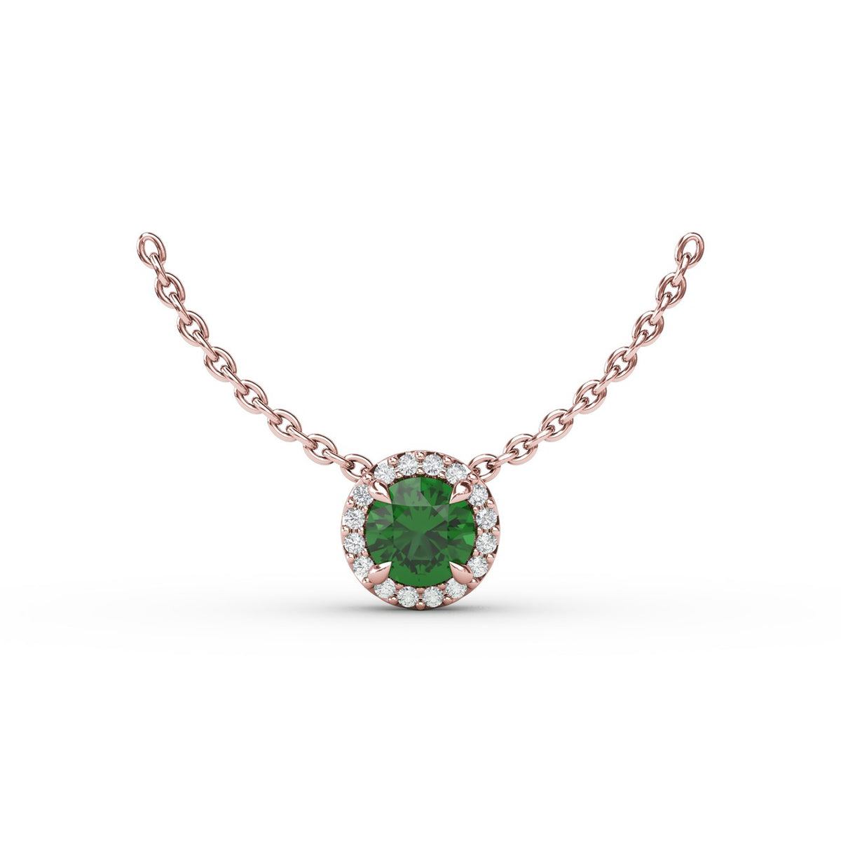 Classic Emerald and Diamond Pendant Necklace