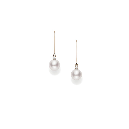 Akoya Cultured Pearl Drop Earrings in 18K Yellow Gold