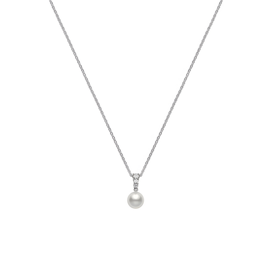 Morning Dew Akoya Cultured Pearl Pendant – 18K White Gold
