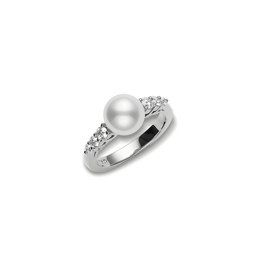 Morning Dew Akoya Cultured Pearl Ring– 18K White Gold