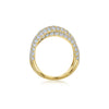 Moonlight 3-Row Crossover Ring with Pavé Diamonds in 18k Yellow Gold