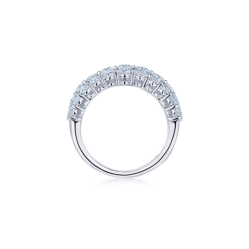 Lyric Five Row Ring with Diamonds in 18k White Gold