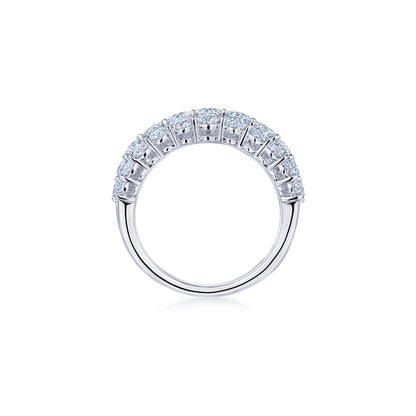 Lyric Five Row Ring with Diamonds in 18k White Gold