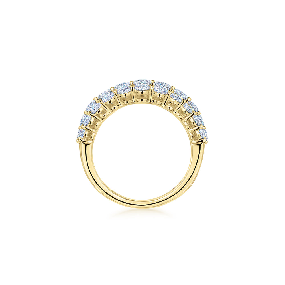 Lyric Five Row Round Diamond Ring in 18K Yellow Gold