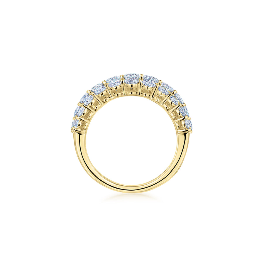 Lyric Five Row Round Diamond Ring in 18K Yellow Gold