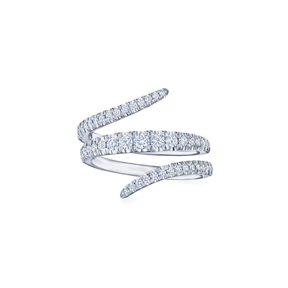 Vine Wrap Ring with Diamonds in 18k White Gold