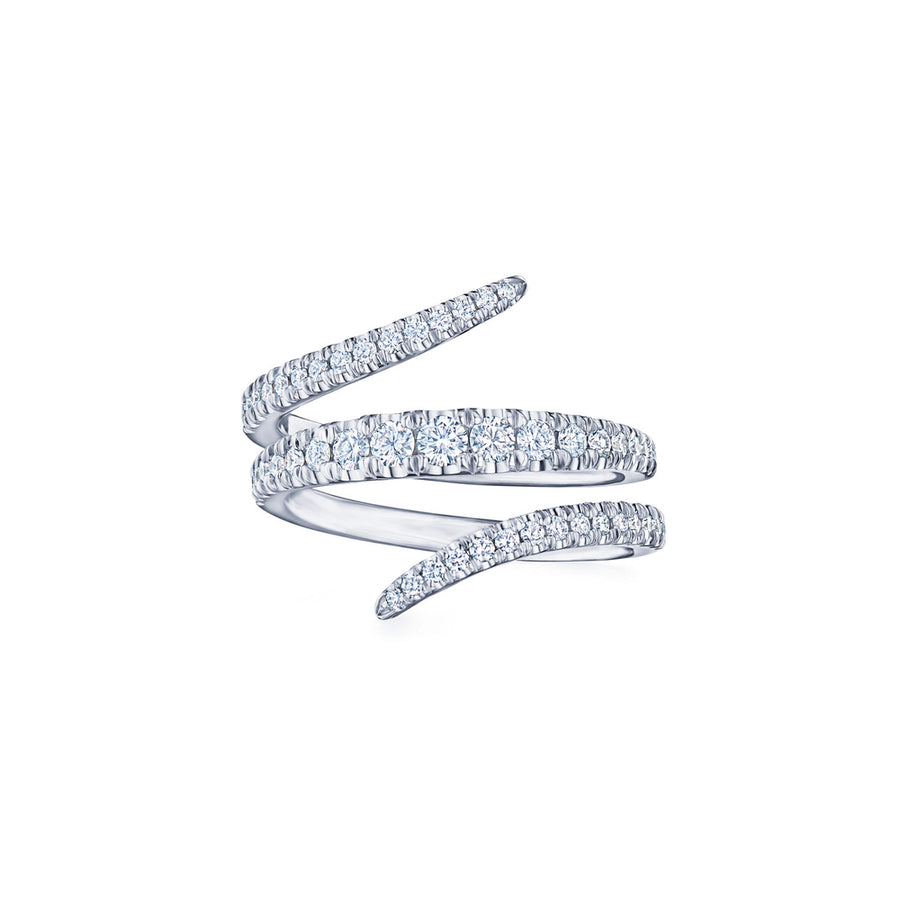Vine Wrap Ring with Diamonds in 18k White Gold