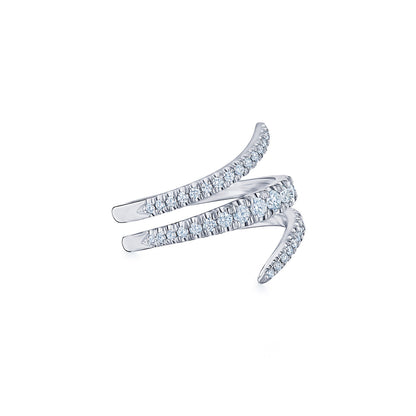 Vine Wrap Ring with Diamonds in 18k White Gold