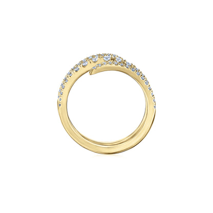 Vine Wrap Ring with Diamonds in 18k Yellow Gold