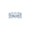 Starry Night 3-Row Ring with Round and Marquise Diamonds in 18K White Gold