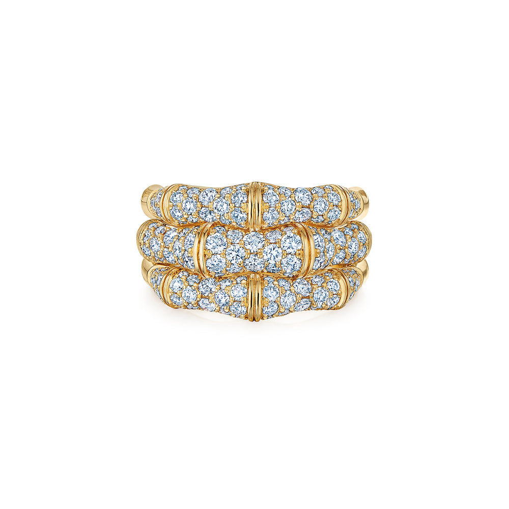 Zen Wide Diamond Ring in 18K Yellow Gold