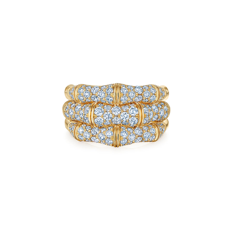 Zen Wide Diamond Ring in 18K Yellow Gold