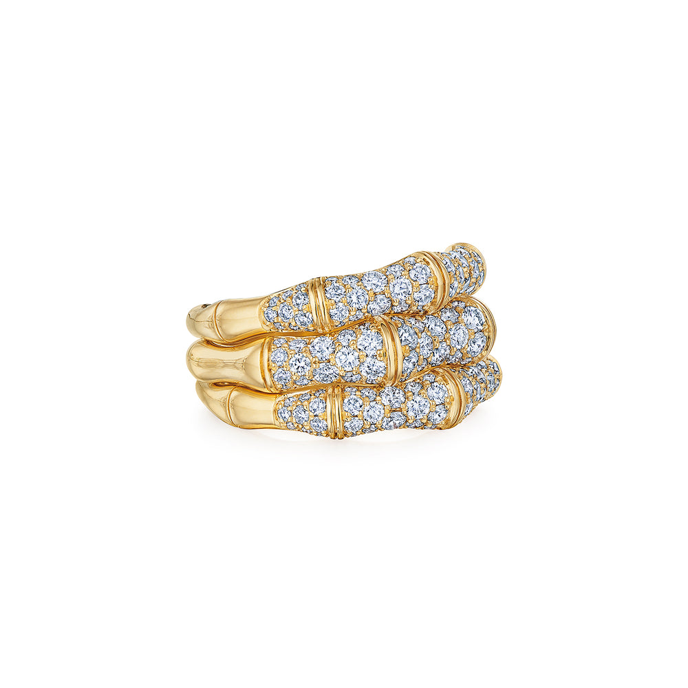 Zen Wide Diamond Ring in 18K Yellow Gold