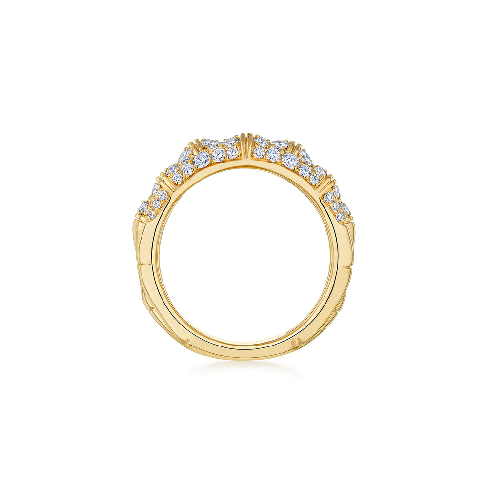 Zen Wide Diamond Ring in 18K Yellow Gold