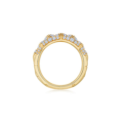 Zen Wide Diamond Ring in 18K Yellow Gold
