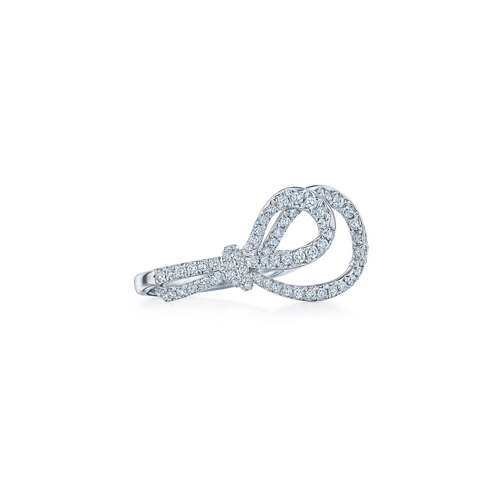 Ribbon Diamond Ring in Platinum