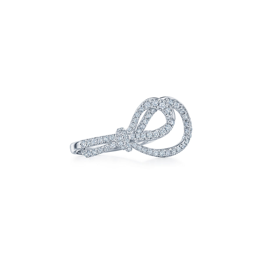Ribbon Diamond Ring in Platinum