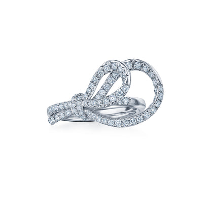 Ribbon Diamond Ring in Platinum