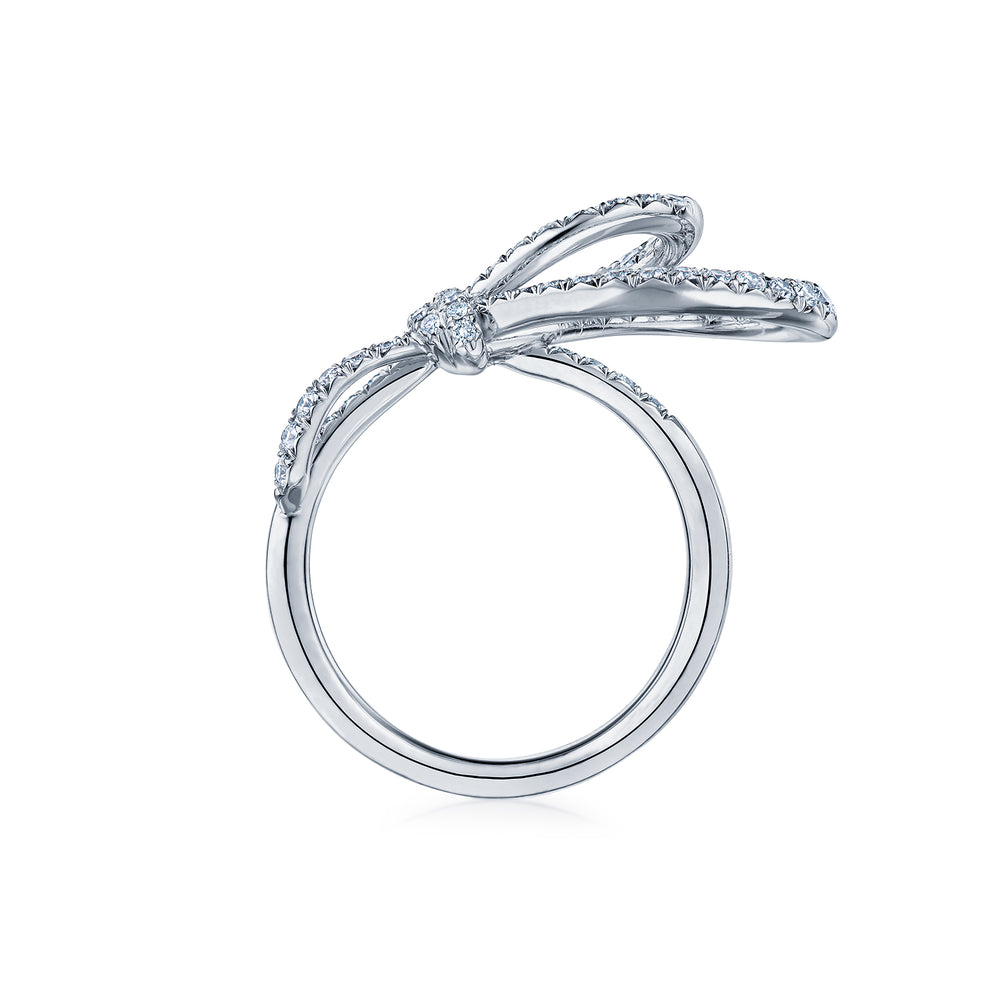 Ribbon Diamond Ring in Platinum